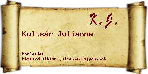 Kultsár Julianna névjegykártya